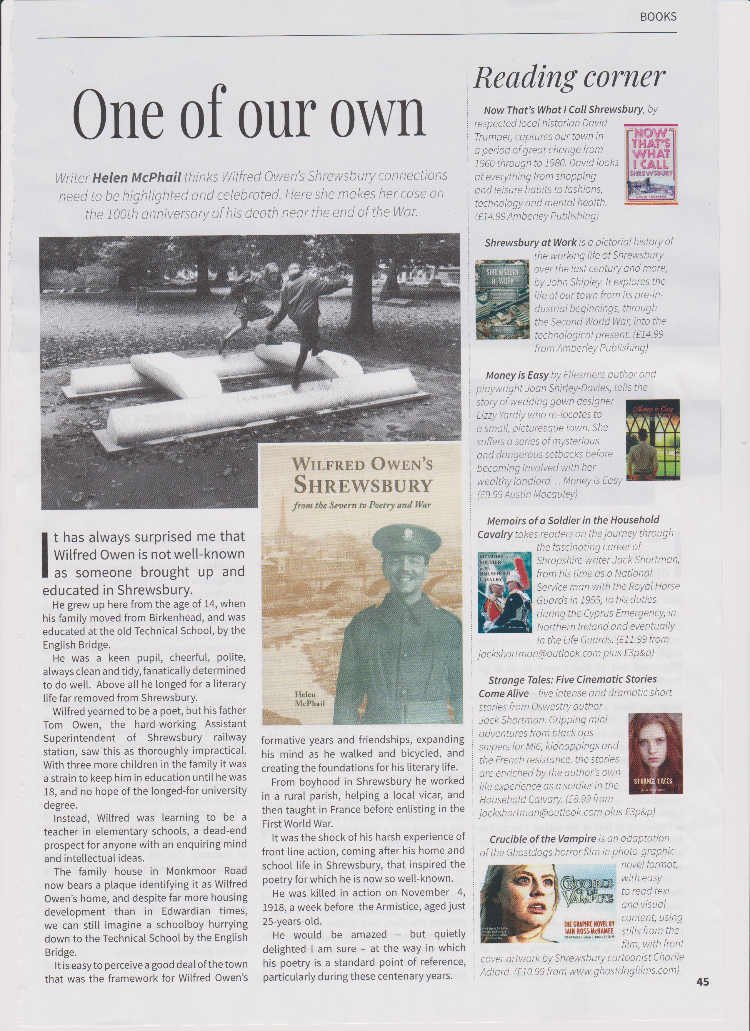 Money is Easy by Joan S Davies gets a mention in My Shrewsbury Magazine
