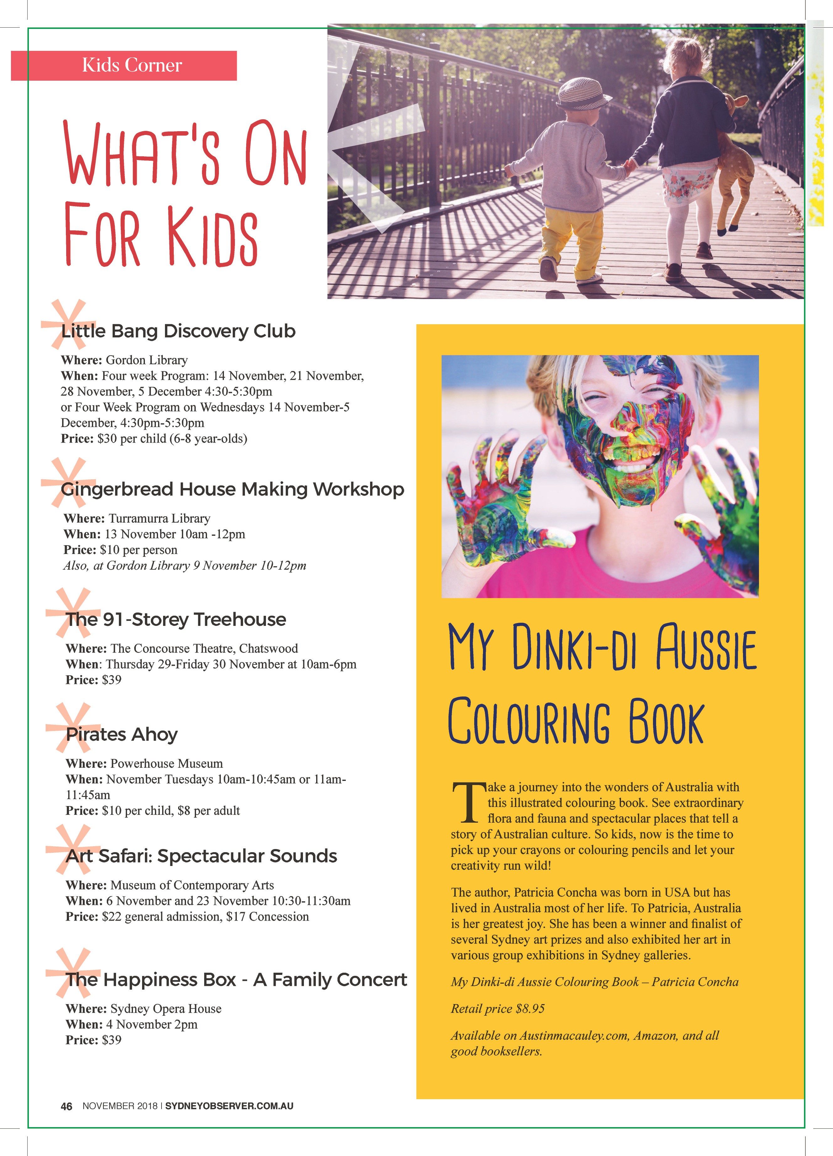Sydney Observer Magazine Praises My Dinki-di Aussie Colouring Book by Patricia Concha